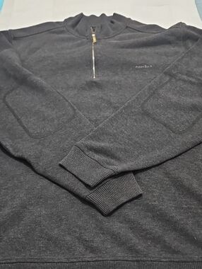 Perry Ellis Men's Dark Gray Half-Zip Sweater